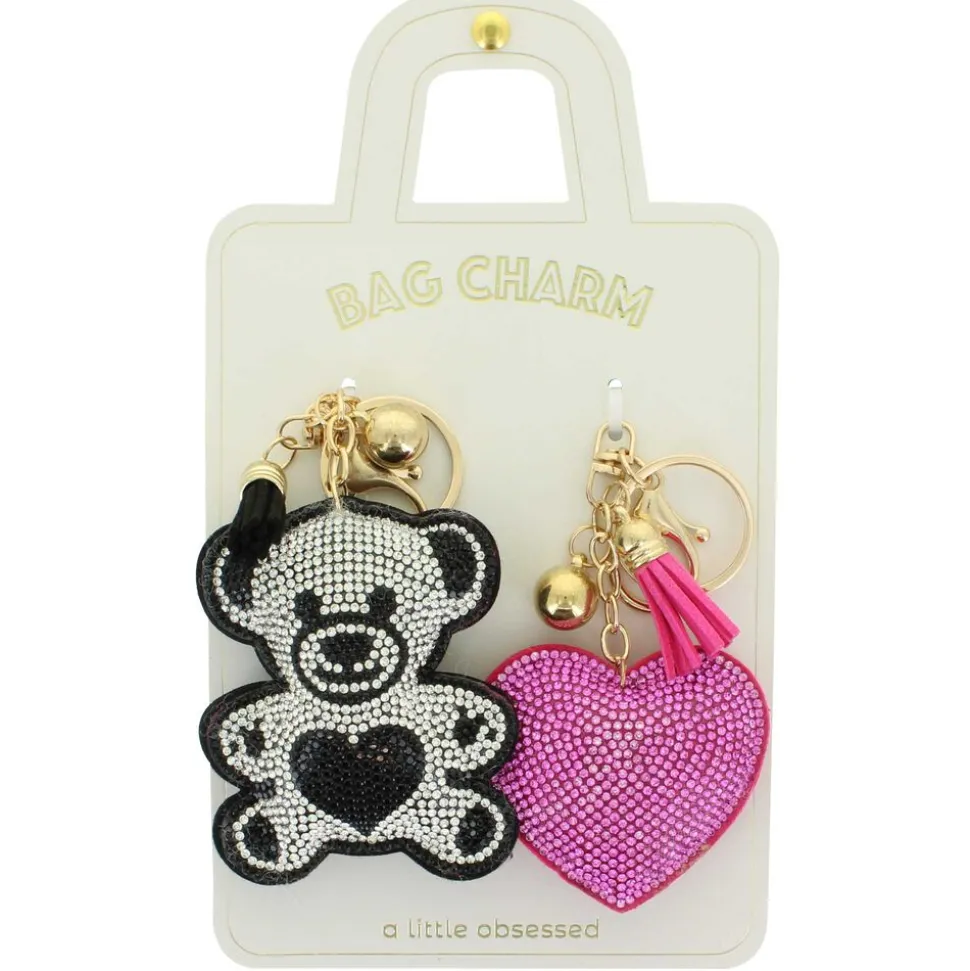 a little obsessed Bear Keychain and Bag Clip Set
