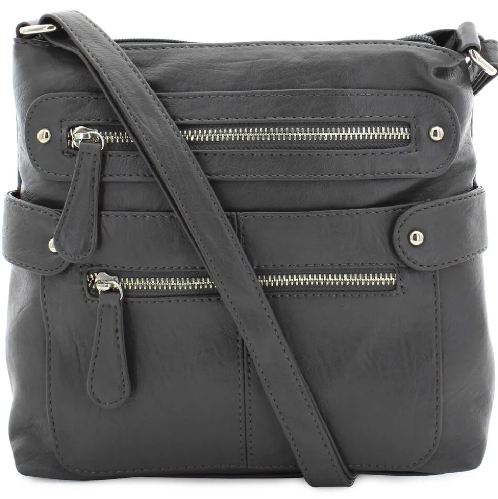Braciano North/South Top-Zip Crossbody