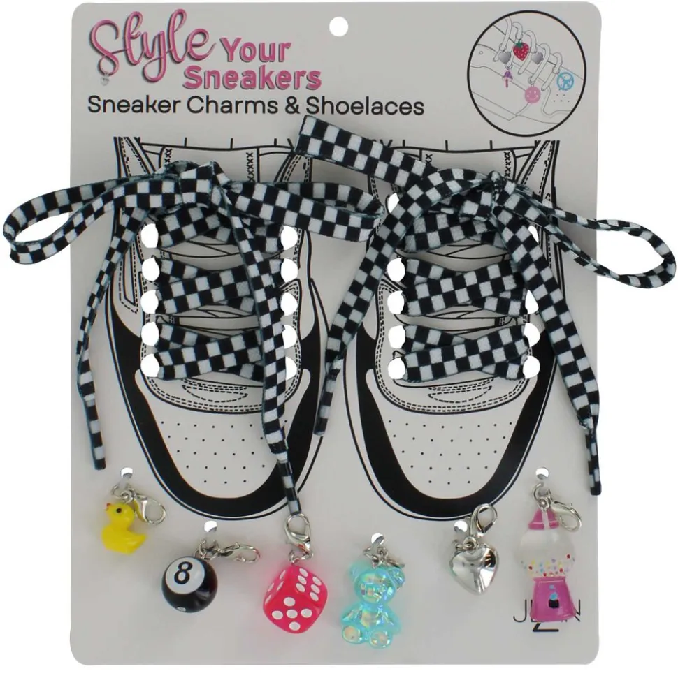 Checkerboard-Themed Sneaker Charms & Shoelaces