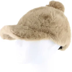 Couture Gems Fluffy Cap With Faux-Fur Pom