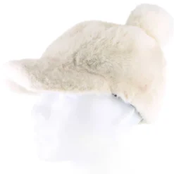 Couture Gems Fluffy Cap With Faux-Fur Pom
