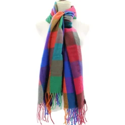 Couture Gems Plaid Oblong Scarf & Knit Hat Set