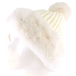 Couture Gems Waffle-Knit Pom Beanie
