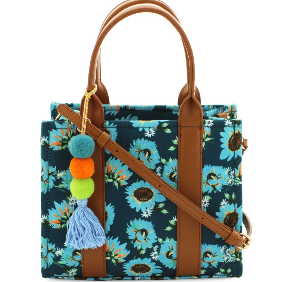 Emperia Floral Tote With Faux-Leather Trim
