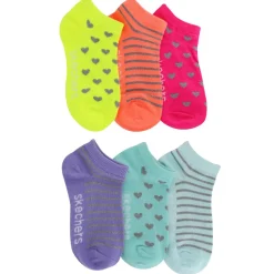 Girls' Skechers Lurex Low Cut 6-Pair Pack