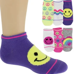 Girls' Skechers Smiley Face Low-Cut 6-Pair Pack