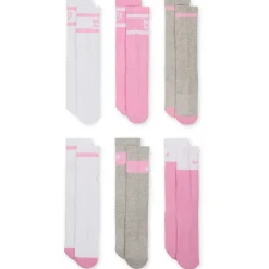 Kids' Nike Everyday Logo Stripe Crew 6-Pair Pack