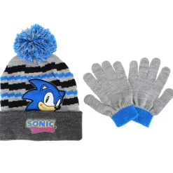 Kids' Sonic The Hedgehog Knit Hat And Glove Set