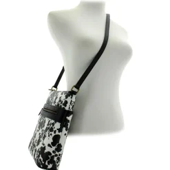 Marbella Carina North/South Cow-Print Crossbody