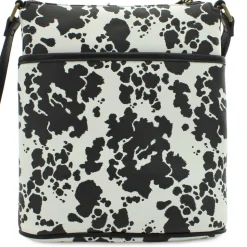 Marbella Carina North/South Cow-Print Crossbody