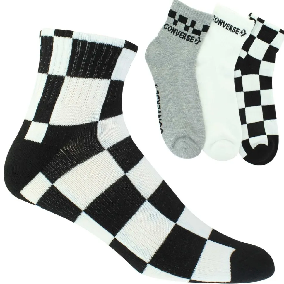 Men's Converse Checkerboard Quarter 3-Pair Pack