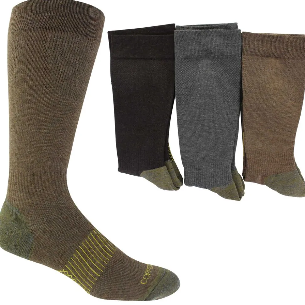 Men's Copper Fit Crew Compression Socks 3 Pairs