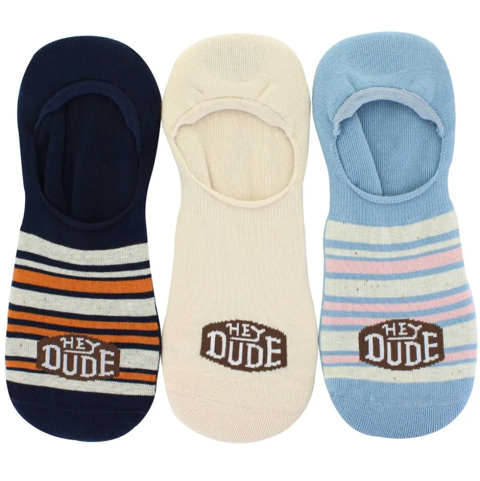 Men's HEYDUDE Striped No-Show 3-Pair Pack