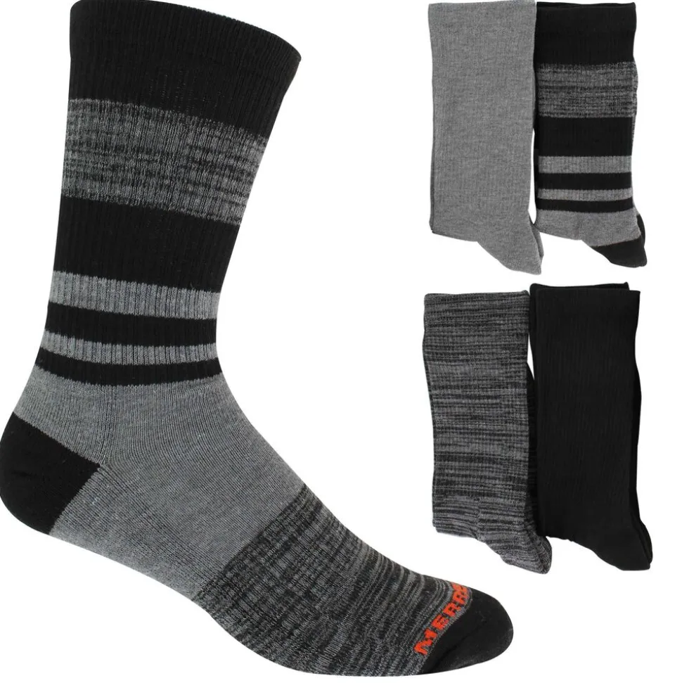 Men's Merrell Striped Crew 4-Pair Pack