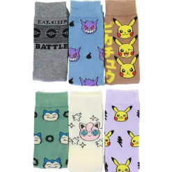Men's Pokemon Casual Crew 6-Pair Pack