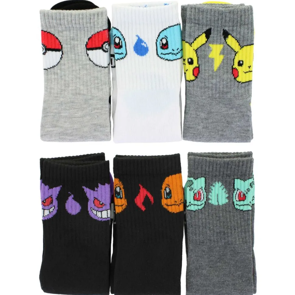 Men's Pokemon Quarter 6-Pair Pack