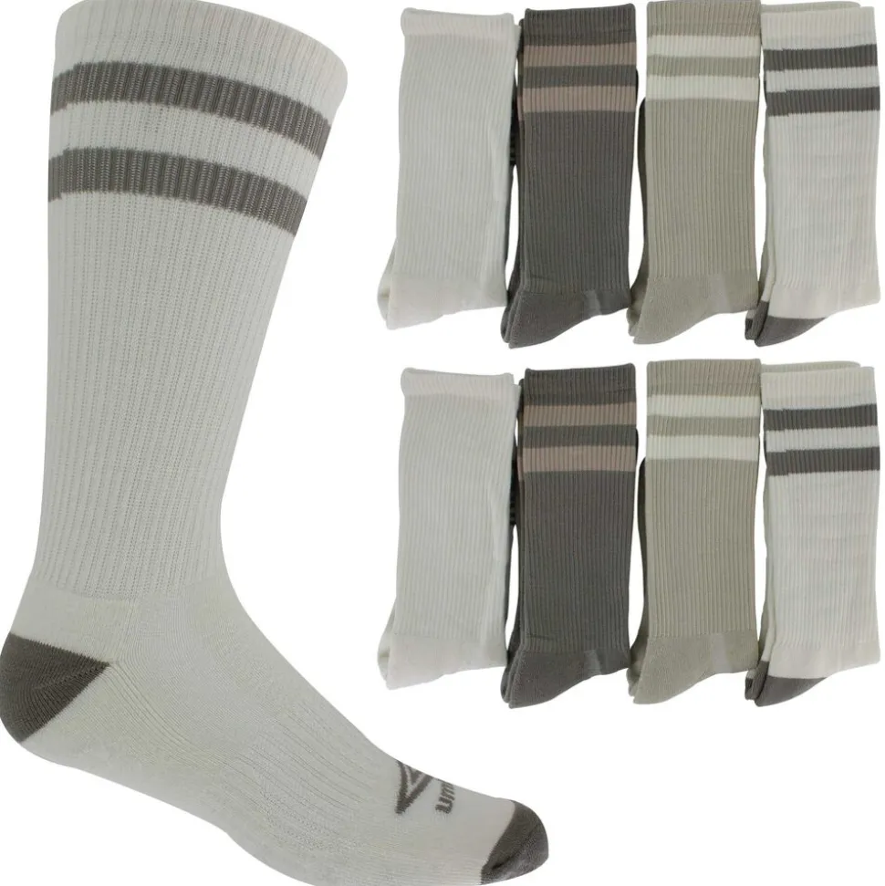 Men's Umbro Striped Performance Crew 8-Pair Pack