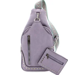 Sam & Hadley Studded Sling With Clip-On Pouch