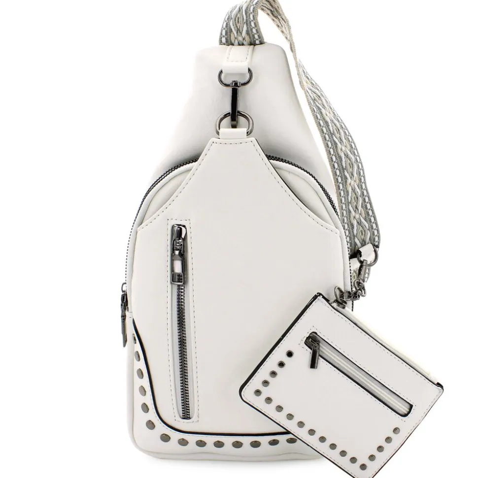 Sam & Hadley Studded Sling With Clip-On Pouch