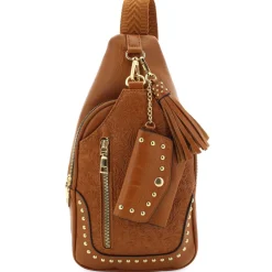 Sam & Hadley Tooled Sling With Clip-on Pouch