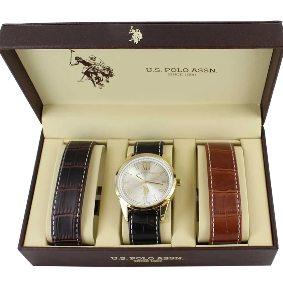 U.S. Polo Association 3-In-1 Watch Set