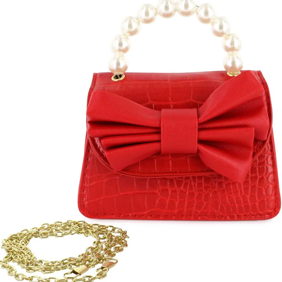 Willow & Ruby Faux-Alligator With Bow Mini Bag