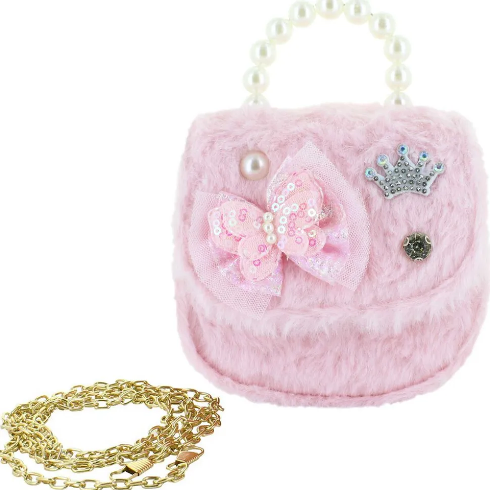 Willow & Ruby Faux-Fur Pink Butterfly Mini Bag