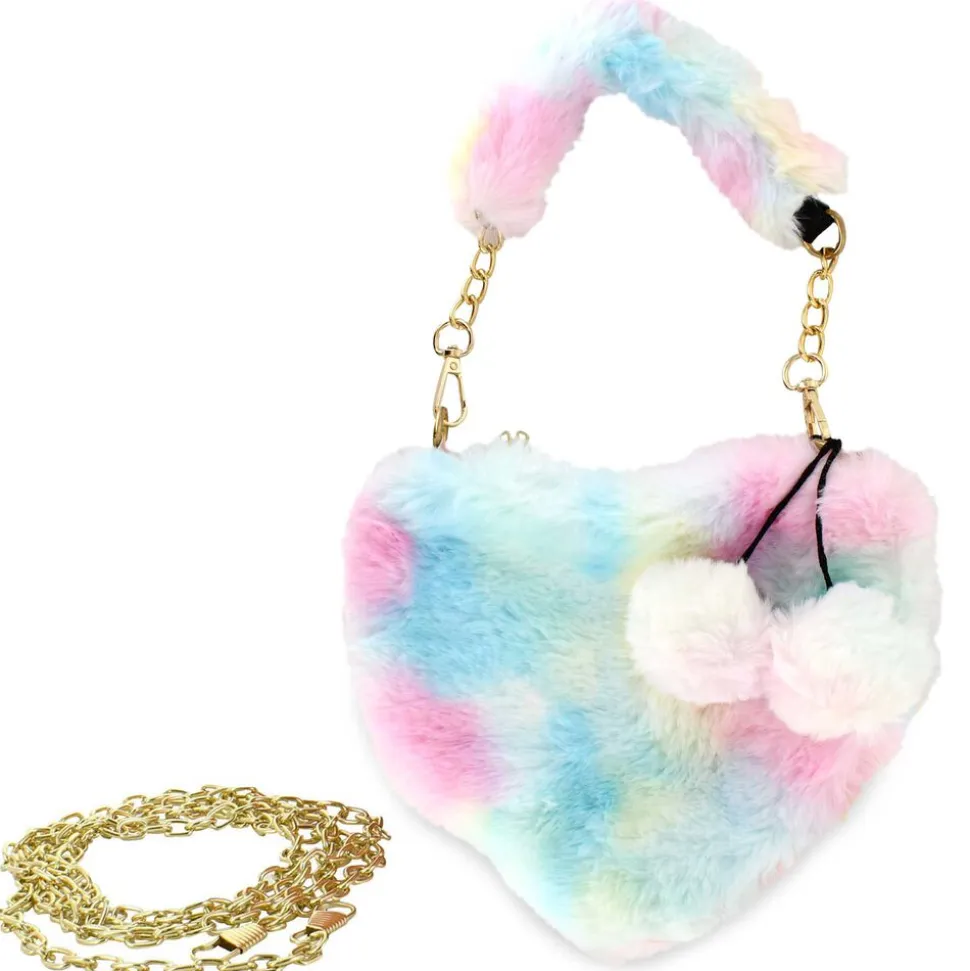 Willow & Ruby Multicolored Plush Heart Bag