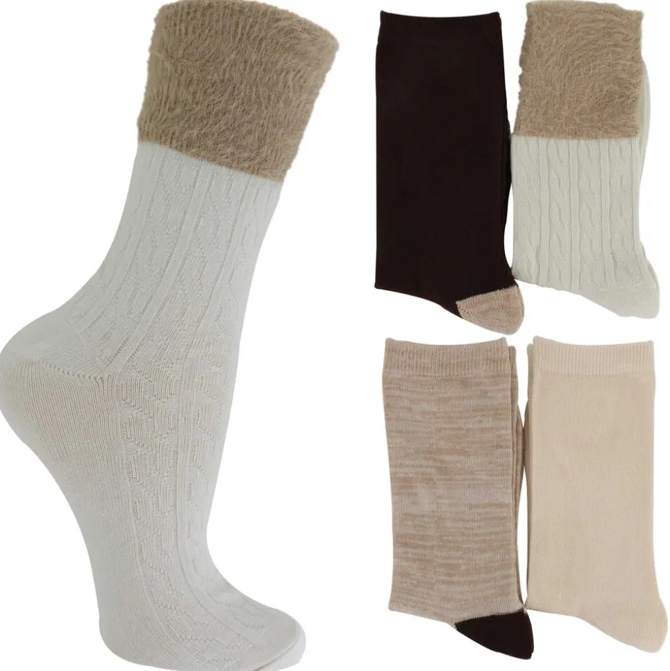 Women's Born Cushion-Sole Crew Socks 4-Pair Pack