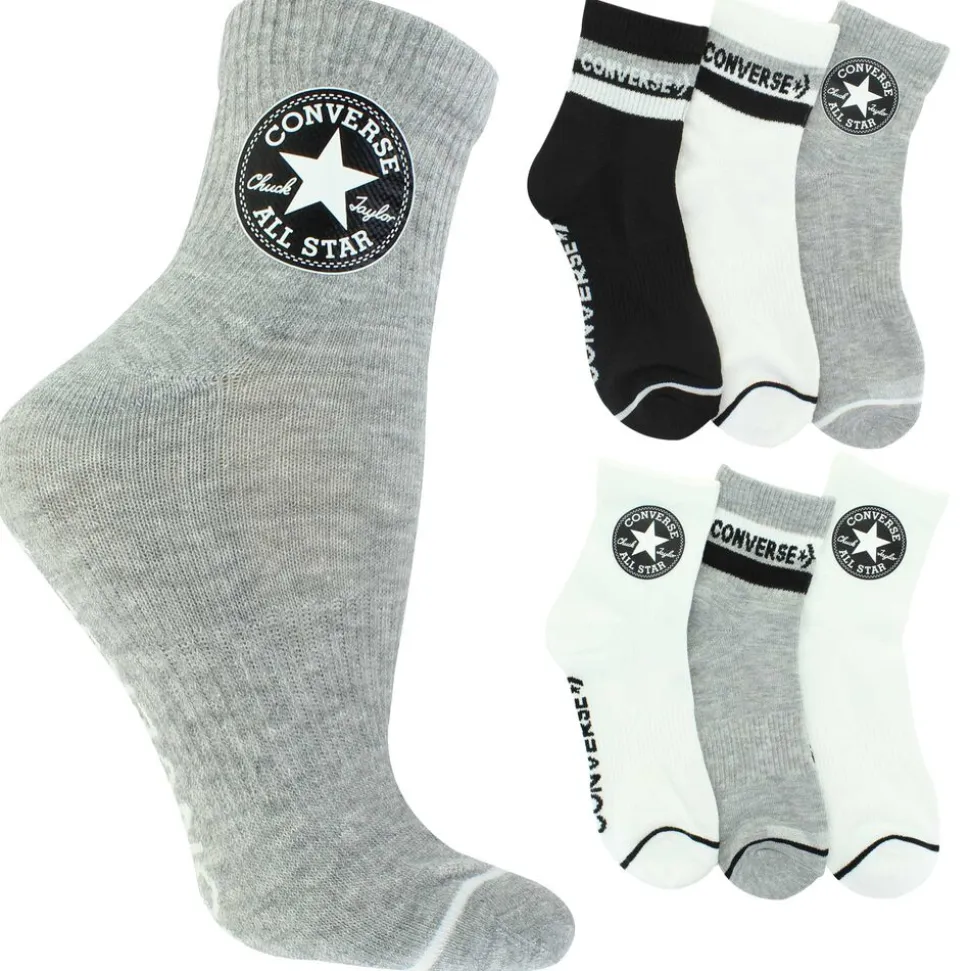 Women's Converse Patch & Stripe Quarter 6 Pairs