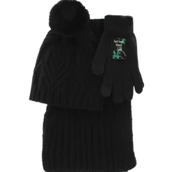 Women's Couture Gems Cable-Knit Scarf 3-Piece Set