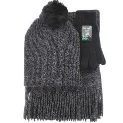 Women's Couture Gems Lurex Scarf 3-Piece Set