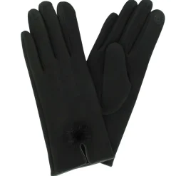 Women's Couture Gems Scuba Pom Tech-Touch Gloves