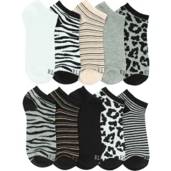 Women's Elle Animal-Print No-Show 10 For $10