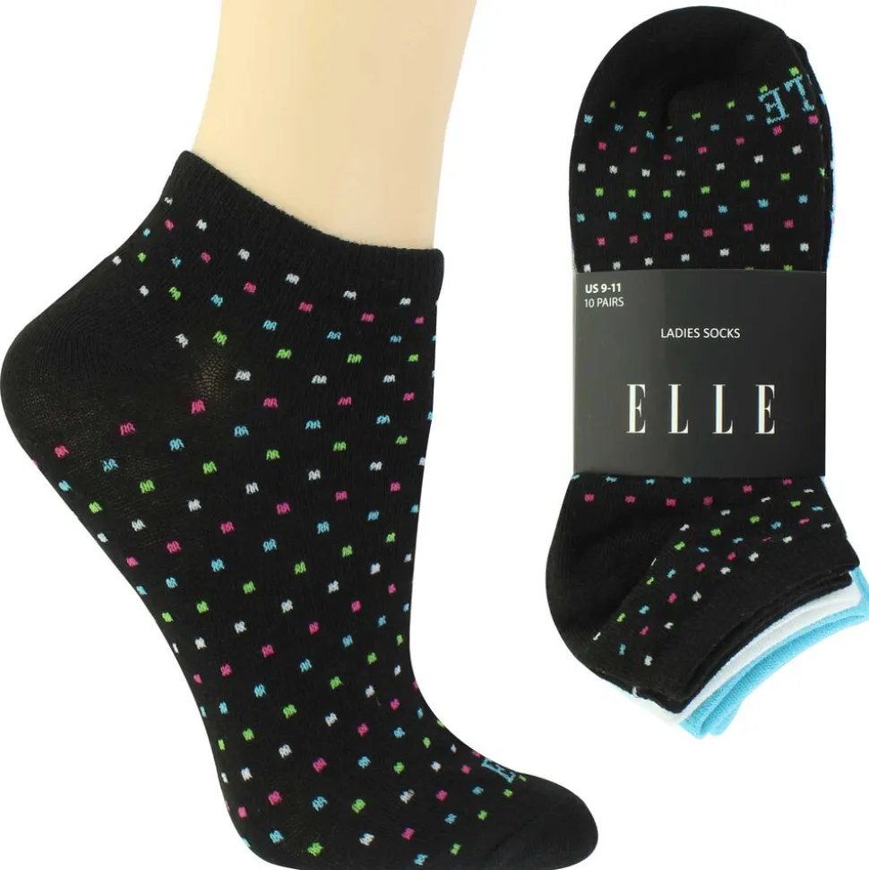 Women's Elle Polka-Dot No-Show 10 For $10