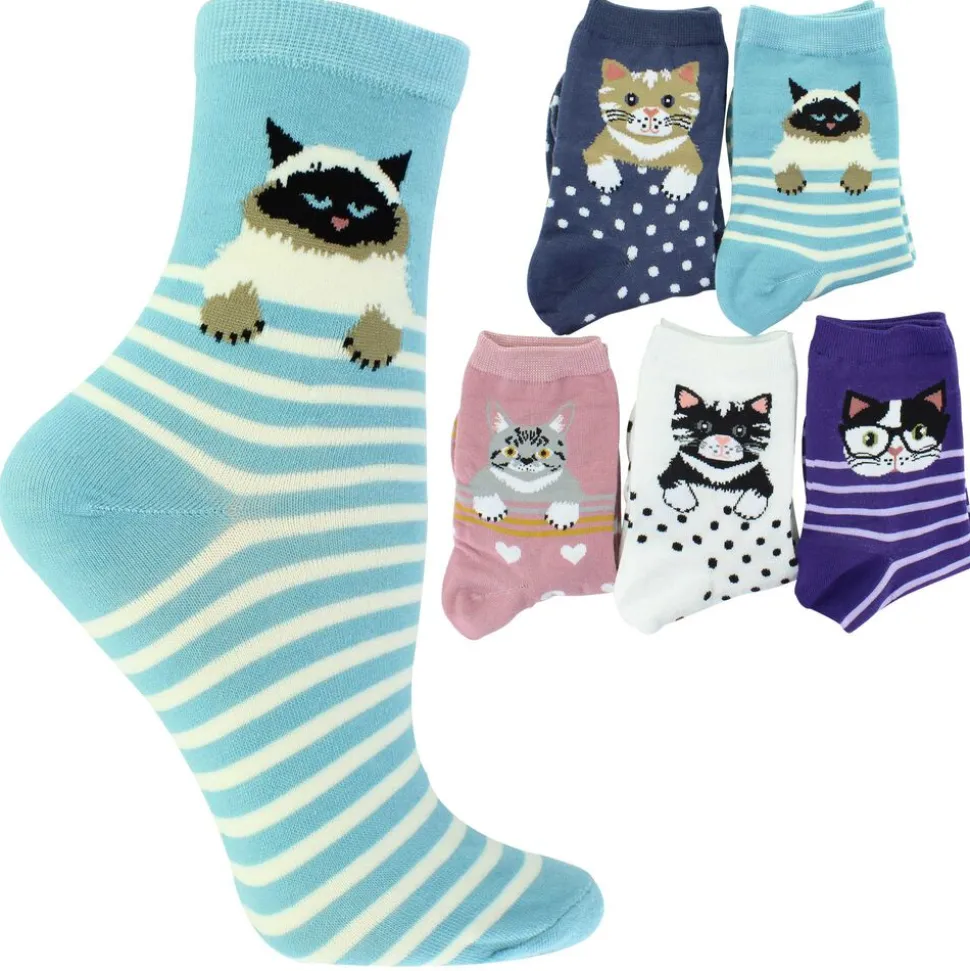 Women's ET TU Cat Short Crews 5-Pair Pack
