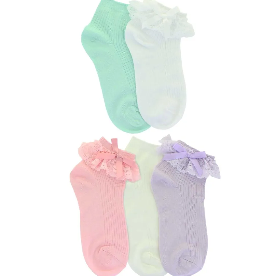 Women's ET/TU Lace With Bow Anklet 5-Pair Pack