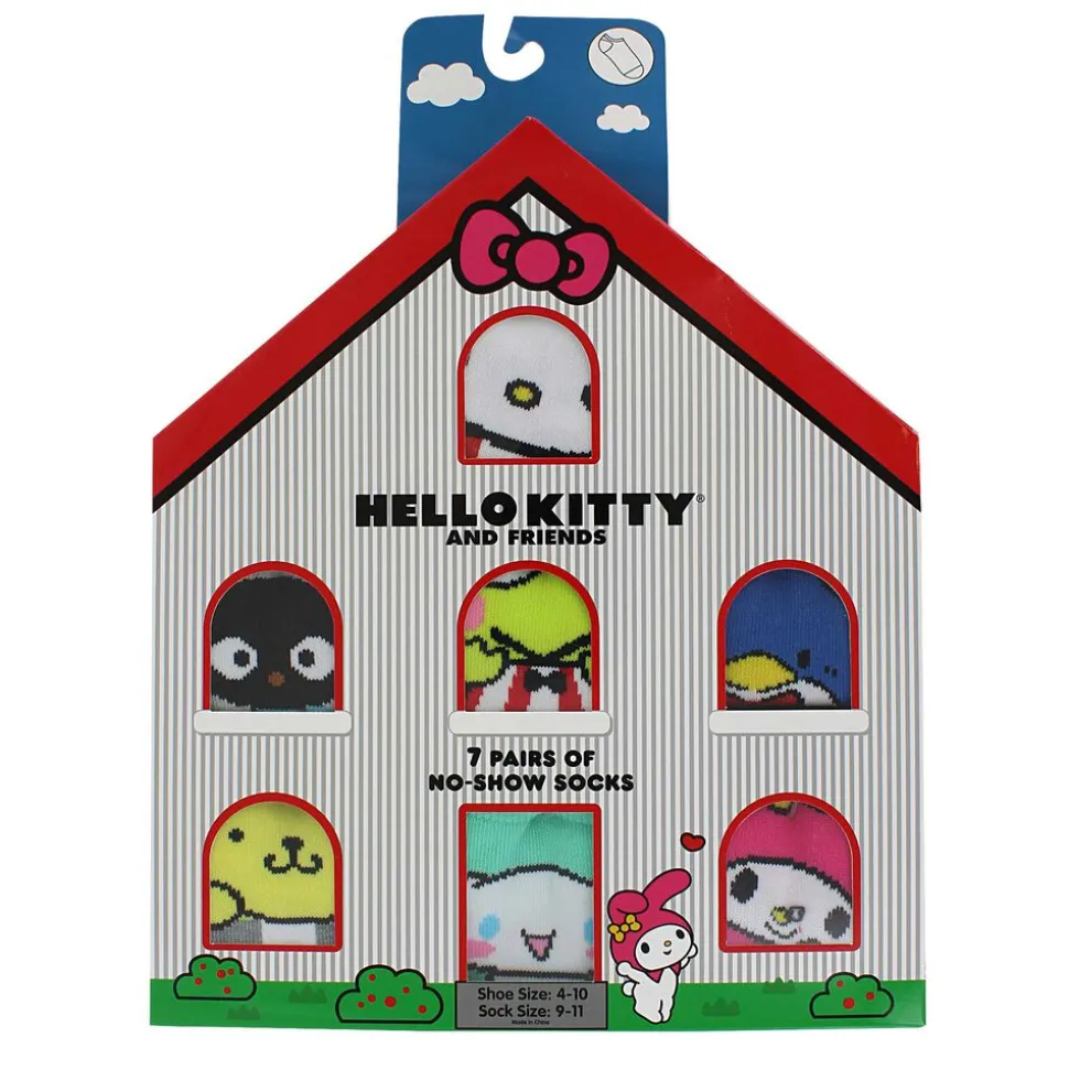 Women's Hello Kitty No-Show Gift Box 7-Pair Pack