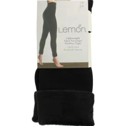 Women's Lemon Faux-Fur Lined Footless Tight 1X/2X