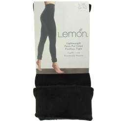 Women's Lemon Faux-Fur Lined Footless Tight L/XL