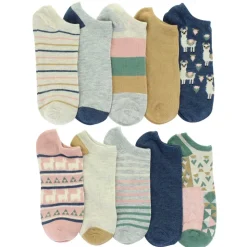 Women's Llama-Print No-Show Socks 10 For $10