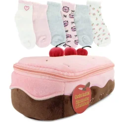 Women's Moon Cake Cherry Plush Pouch & Socks