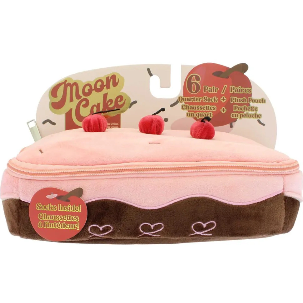 Women's Moon Cake Cherry Plush Pouch & Socks