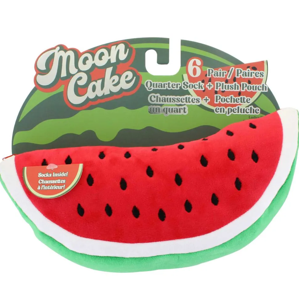 Women's Moon Cake Watermelon Plush Pouch & Socks