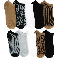 Women's Sam & Olivia Zebra No-Show 10 for $10